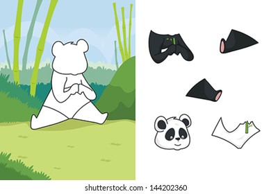 A vector illustration of panda puzzle