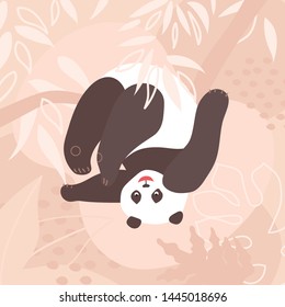 Vector illustration of the panda. A rare species of animal. Save wild animals
