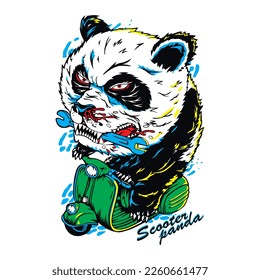 Vektorgrafik des Panda-Rollermechanikers