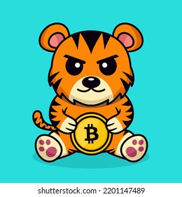 Vector illustration of panda tiger and chibi animal
