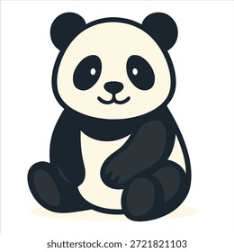 Vector illustration of a panda with white background