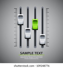 vector illustration of panel of sound mixer console