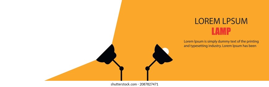 Vector illustration of a panorama lamp with a light beam. Ideal for writing text.