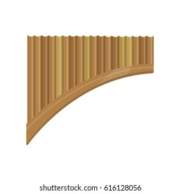 Vector illustration of panpipes on white background. Musical instruments topic.