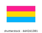 Vector illustration of the Pansexual pride flag on white background. LGBT symbols topic. 