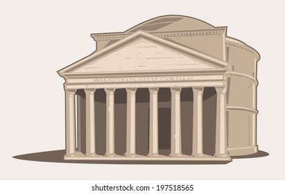 Vector Illustration of the Pantheon in Rome