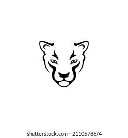 vector illustration of panther face for icon, symbol or logo .isolated in black outline