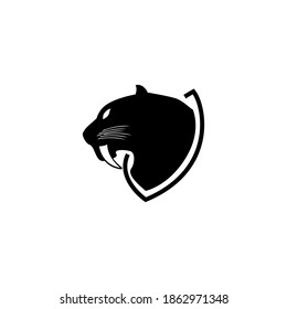 Ilustración vectorial de la cabeza del pantano con dientes afilados en negro para el logotipo