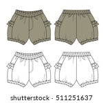 Vector illustration of pants. Front and back views