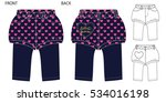 Vector illustration of pants. Front and back views