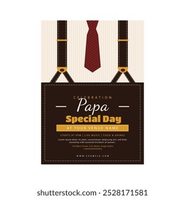 Ilustração de vetor de Papa Dia Especial Celebração folheto cartaz design