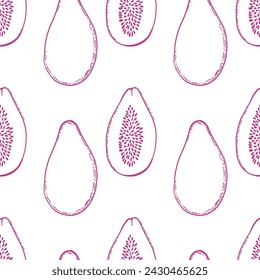vector illustration of papaya, pattern with papaya