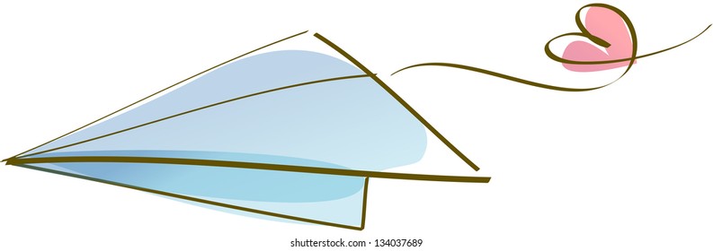 Vector illustration of paper airplane