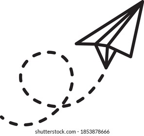 Vector illustration of the paper airplane