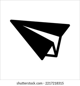 Vector illustration of a paper airplane icon symbol, on a white background.