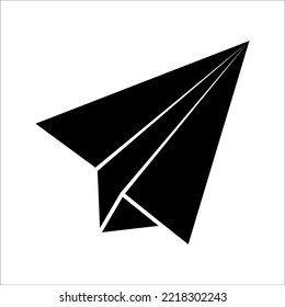 Vector illustration of a paper airplane icon symbol, on a white background.