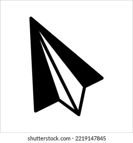 Vector illustration of a paper airplane icon symbol, on a white background.