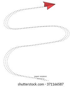 Vector illustration of paper airplane. origami airplane set, can be used for wallpaper, cover fills, web page background, surface textures. Vector linen texture.