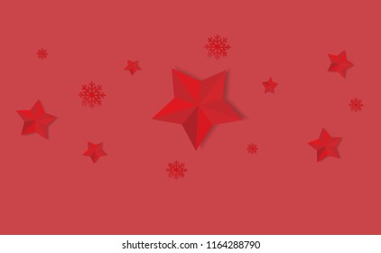 Vector illustration paper art abstract star Christmas Background