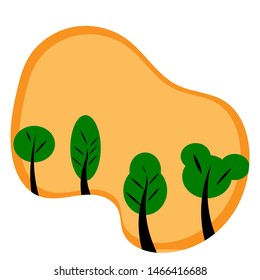 Vector illustration. Paper Art. Landscape with green trees