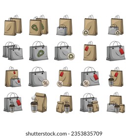Ilustración vectorial de una bolsa de papel.