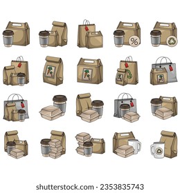 Ilustración vectorial de una bolsa de papel.