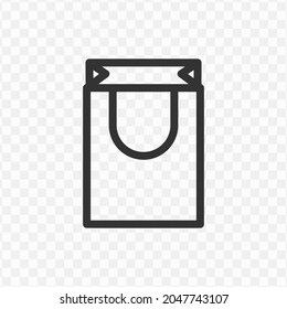 Vector Illustration Of Paper Bag Icon In Dark Color And Transparent Background(png).