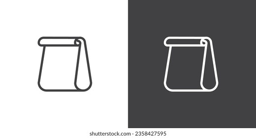 Vector illustration of paper bag icon. fast food paperbag, food bag, bag vector design, Paper  bag icon for web design isolated on black and white background.