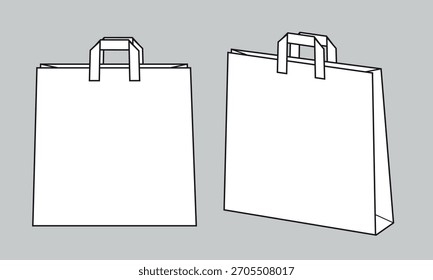 Vector illustration of paper bag icon.