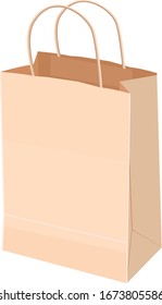 Ilustración vectorial de una bolsa de papel sobre un fondo blanco