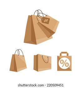 vector illustration of paper bags