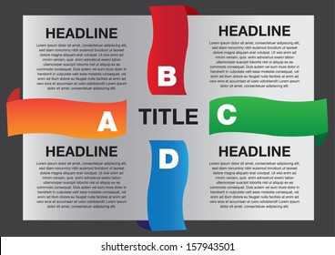 Vector illustration of Paper Banner Progress choice or versions. Infographics template.