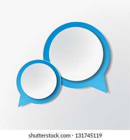 Vector illustration  with paper blue speech bubbles