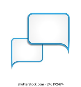 Vector illustration with paper blue  speech bubbles