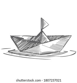 vector illustration of  paper boat