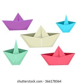 Vector Illustration of Paper Boats
