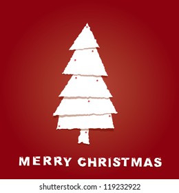 Vector illustration of a paper Christmas tree.