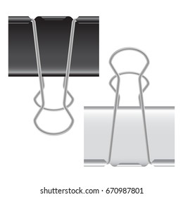 Vector illustration of a paper clip in black and white color