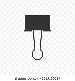 Vector illustration of paper clip icon in dark color and transparent background(PNG).