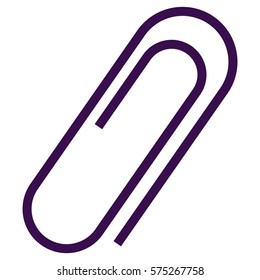 Vector Illustration of Paper Clip Icon in Violet
