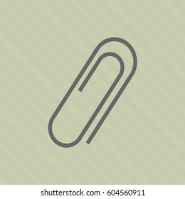 Ilustración vectorial del icono del clip de papel en color gris
