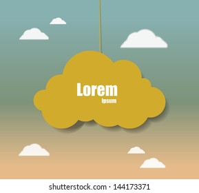 Vector illustration of  paper cloud