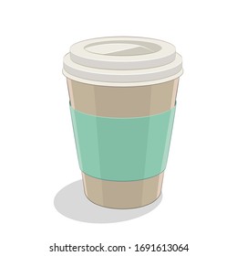Vector Illustration of Paper Coffee Cup Icon on a White Background