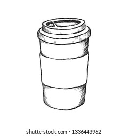 Vector illustration: paper cup and coffee.
