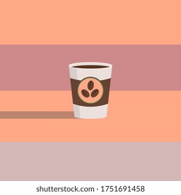 vector illustration with paper cup of coffee