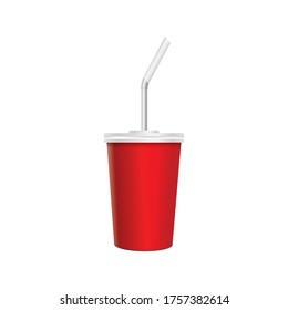 Ilustración vectorial del vaso de papel para beber