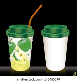 Vector illustration  paper cups with tubes.