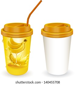 Vector illustration  paper cups with tubes.