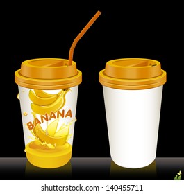 Vector illustration  paper cups with tubes.