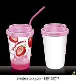 Vector illustration  paper cups with tubes.